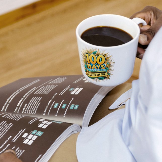 Taza De Café Celebración de los logros de 100 días de aprendiza (Subido por el creador)