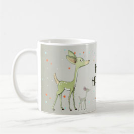 Taza De Café Celebración de Navidad Ciervos Verdes Fiestas Boni