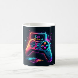 Taza De Café Celebración de Neon Gamer Eid Mubarak