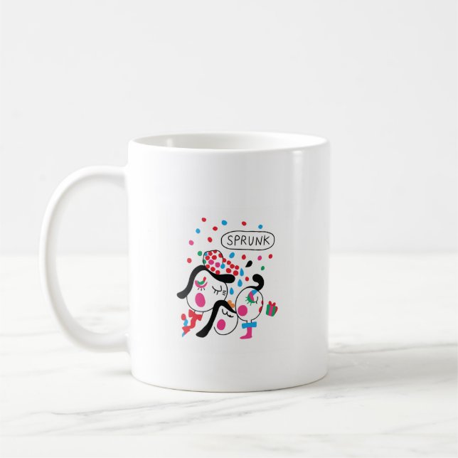 Taza De Café Celebración de Sprunki - Arte infantil de Yuho (Izquierda)