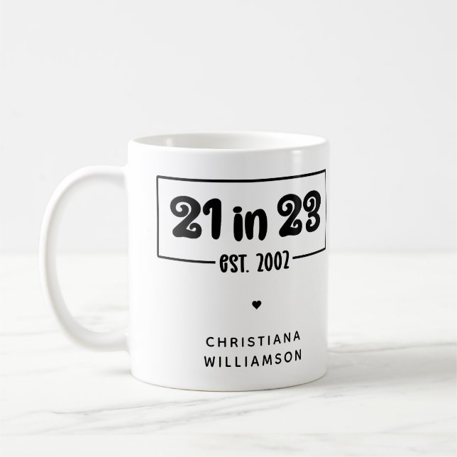 Taza De Café Celebración del 21º cumpleaños del personalizado 2 (Izquierda)
