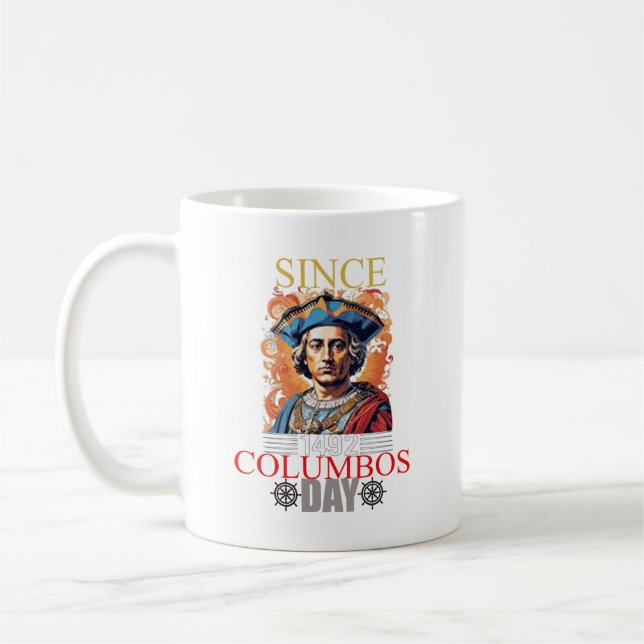 Taza De Café Celebración del Día de Colón: Explora, descubre (Izquierda)