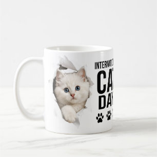 Taza De Café celebración del día internacional del gato
