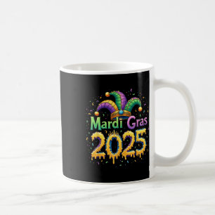 Taza De Café Celebración del Mardi Gras 2025: Las plumas máscar