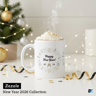 Taza De Café Celebración elegante de Feliz Año Nuevo 2026