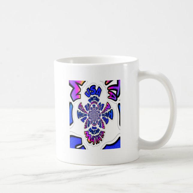 Taza De Café Celebración en EEUU: Bonito texto divertido y arte (Derecha)