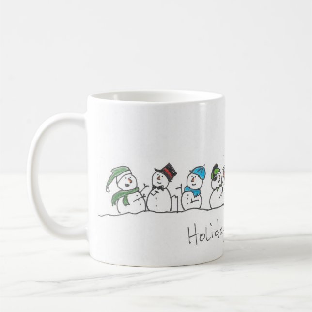 Taza De Café Celebración navideña de muñecos de nieve (Izquierda)