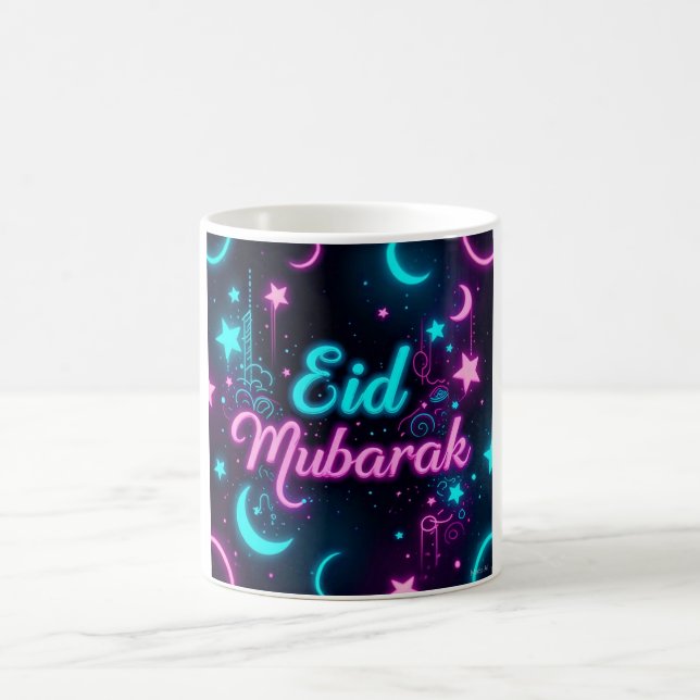 Taza De Café Celebración Neon Eid Mubarak (Centro)