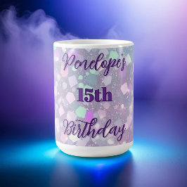 Taza De Café Celebración personalizada del cumpleaños de Pastel