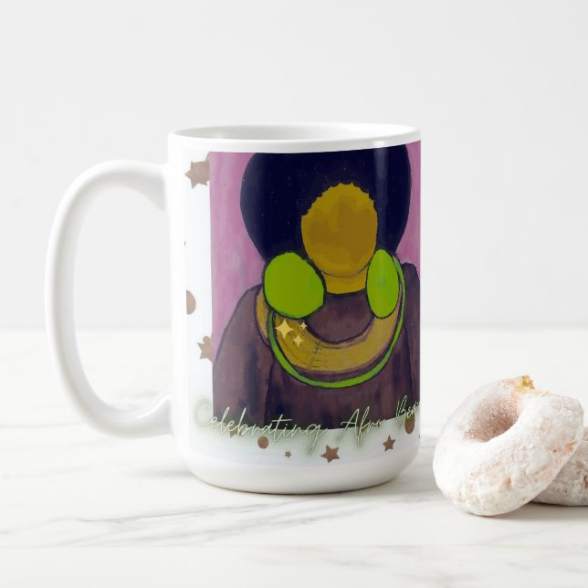 Taza De Café Celebrando la belleza africana (Con donut)