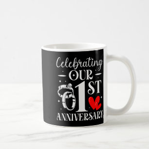 Taza De Café Celebrando Nuestro 1er Aniversario de Boda 1 Año D