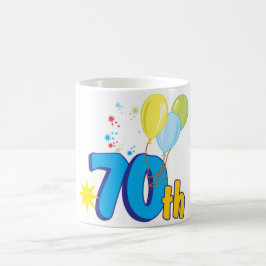 Taza De Café celebrando setenta años de joven