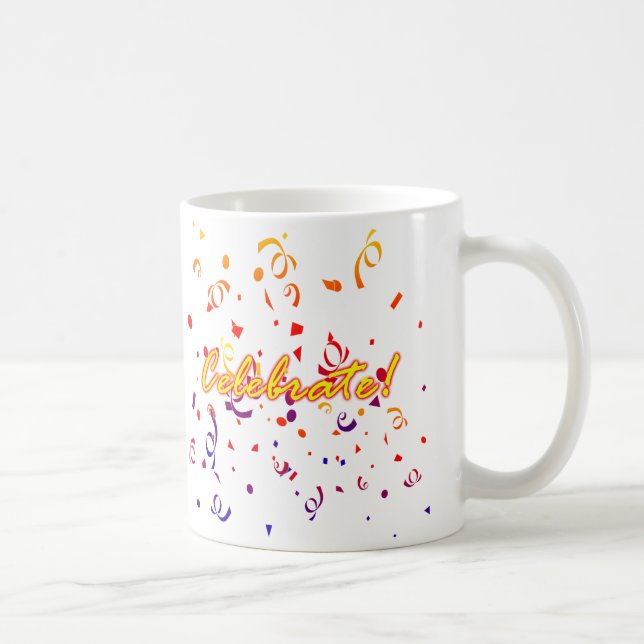 Taza De Café Celebrar Confetti (Derecha)