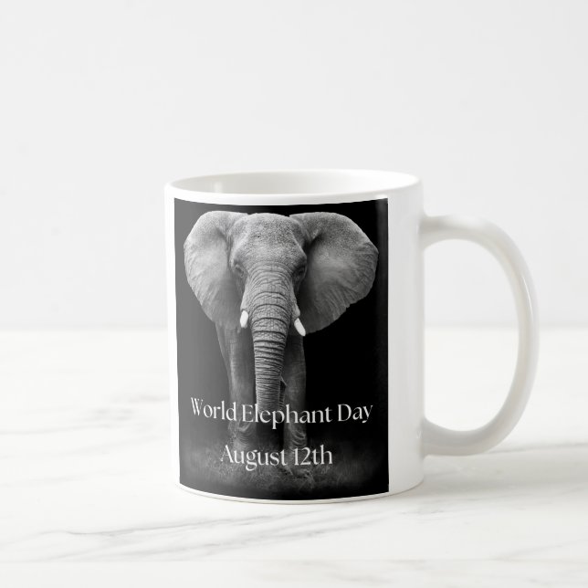 Taza De Café Celebrar el Día Mundial del Elefante: Diseño Majes (Derecha)