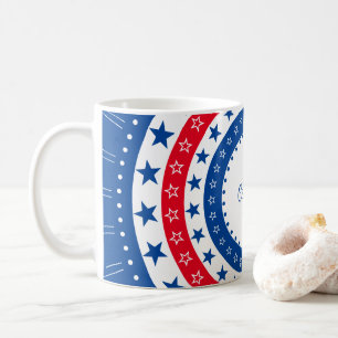 Taza De Café Celebrar las estrellas rojas, blancas y azules