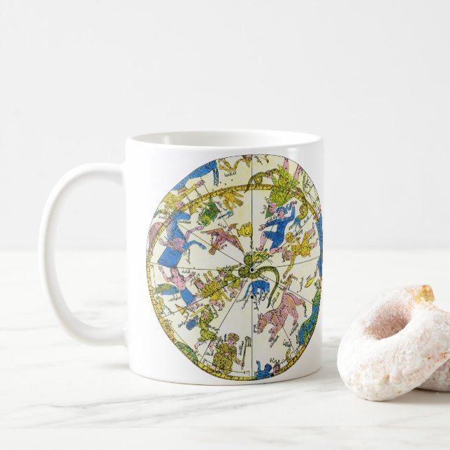 Taza De Café Celeste Antiguo, Esfera Árabe, Constelaciones (Con donut)