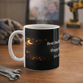 Taza De Café Celestial Best Dad Mug Black Gold Keepsake Gift