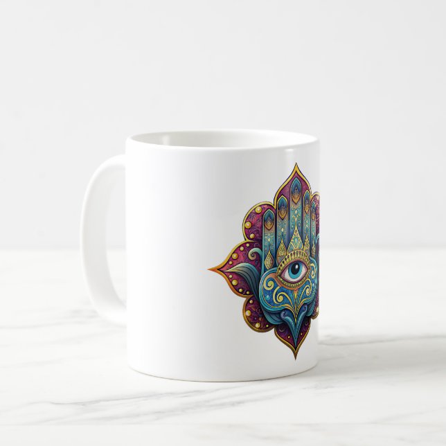 Taza De Café Celestial Hamsa  (Anverso izquierdo)