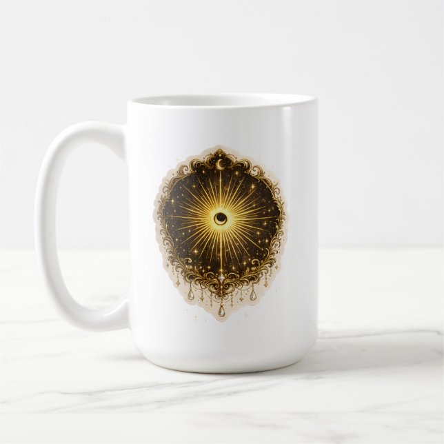 Taza De Café Celestial Sun Moon Symbol Sacred Cosmic Balance (Izquierda)