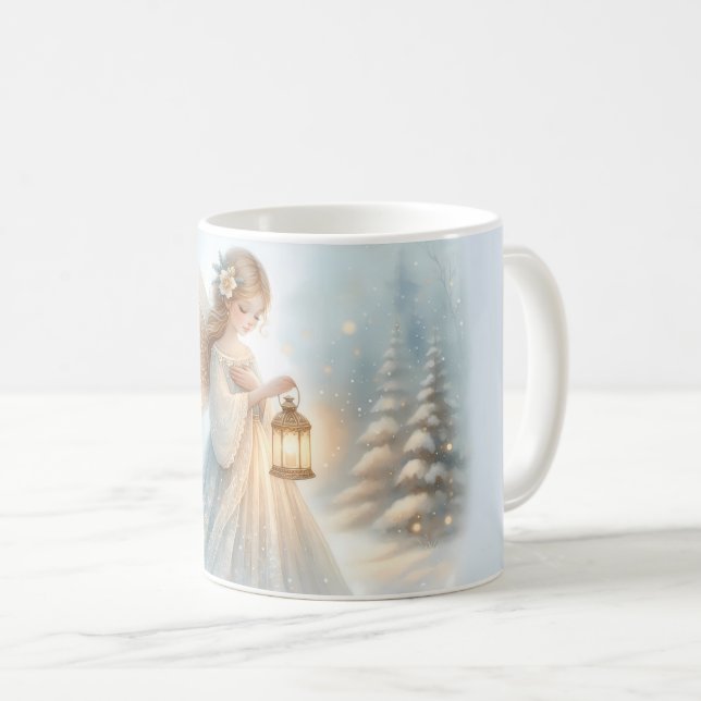 Taza De Café Celestial Winter Angel Lantern of Comfort (Anverso derecho)