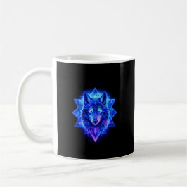 Taza De Café Celestial Wolf • Cosmic Energy Guardian Throw Mug