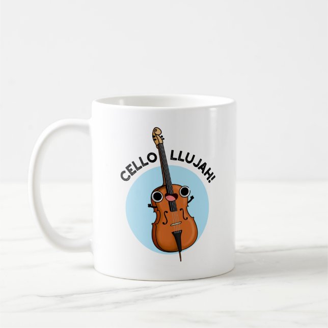 Taza De Café Cello-llujah Funny Cello Pun (Izquierda)