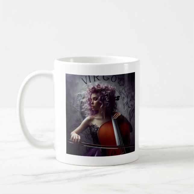 Taza De Café Cello, músico de Virgo Zodiac (Izquierda)
