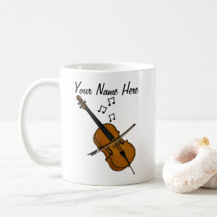 Taza De Café Cello Personalizado Mug Cellist String Musician Re
