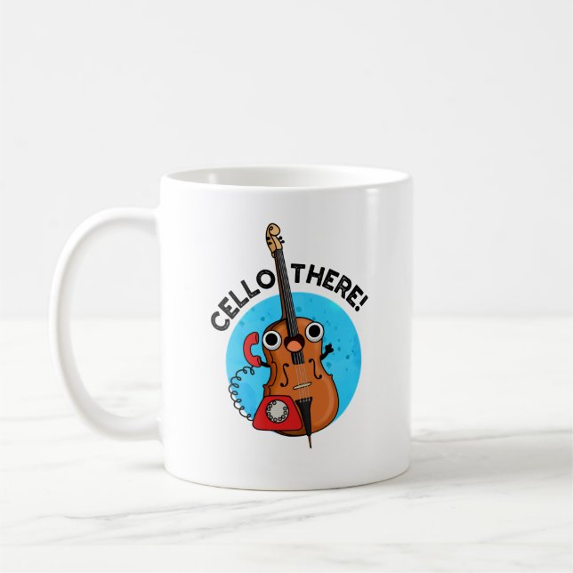 Taza De Café Cello There Funny Phone Pun (Izquierda)
