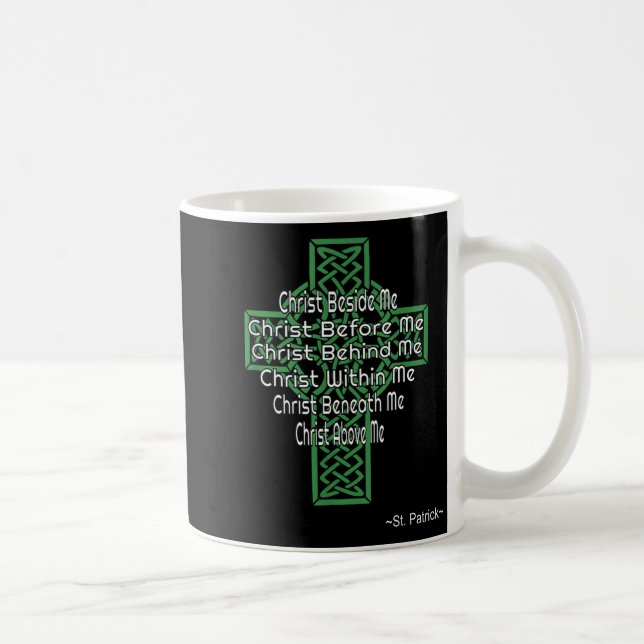 Taza De Café Celtic Cross Shirt St Patrick's Prayer Christian  (Derecha)