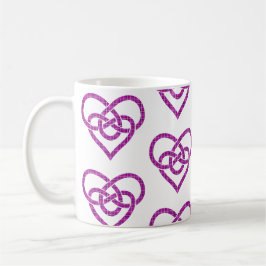 Taza De Café Celtic Knot Heart Shape Plaid Pink Purple