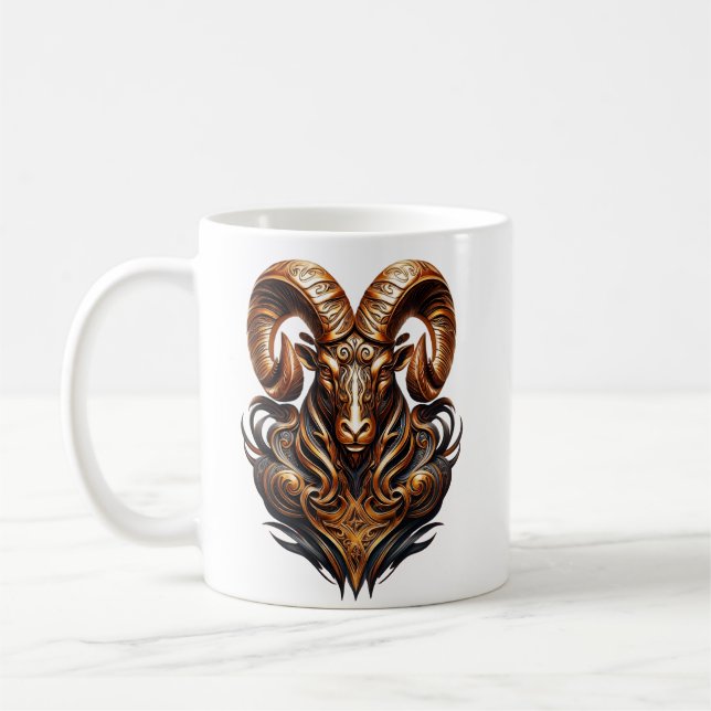 Taza De Café Celtic Tribal Aries Zodiac Mug – LaLi Designs (Izquierda)