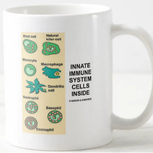 Taza De Café Células del Sistema Inmunitario Dentro