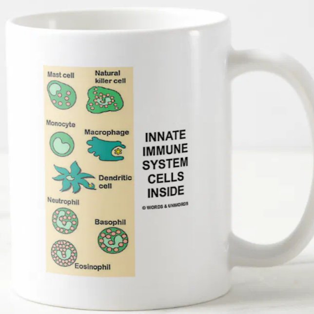 Taza De Café Células del Sistema Inmunitario Dentro (Mug for anyone with an immune system featuring "Innate Immune System Cells Inside")