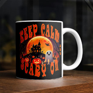 Taza De Café Cementerio de Halloween lindo Ghost y Jack-O-Lante