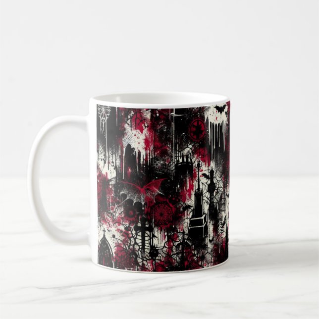 Taza De Café Cementerio gótico Mug (Izquierda)