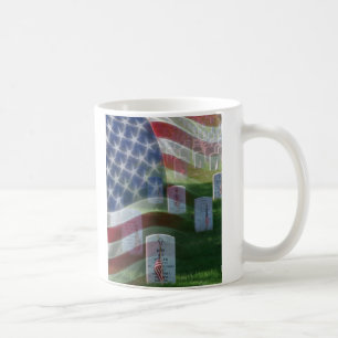 Taza De Café Cementerio nacional de Arlington, bandera