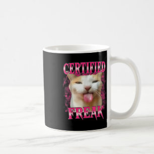 Taza De Café Cemento Freak Comat certificado maldijo a gato gra