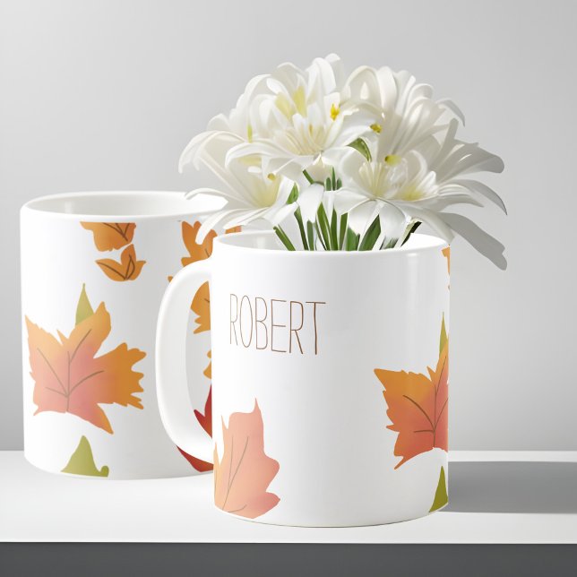 Taza De Café Cena amistosa Nombre Huevas de otoño modernas (Subido por el creador)