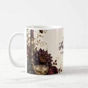 Taza De Café Cena de Acción de Gracias con velas temperamental