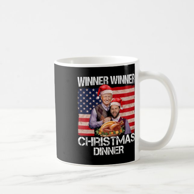 Taza De Café Cena de Navidades ganadores de Trump Vance (Derecha)