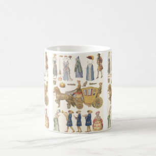 Taza De Café Cenicienta, juguetes de muñecas de papel victorian