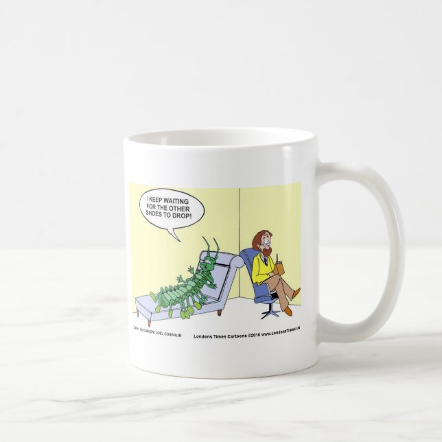 Taza De Café Centipede Psiquiatría Tarjetas divertidas peluches (Derecha)