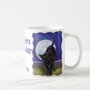 Taza De Café Centro de Fiesta de gato negro