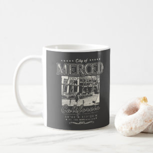 TAZA DE CAFÉ CENTRO DE LA CIUDAD MERCED - VINTAGE DE CALIFORNIA