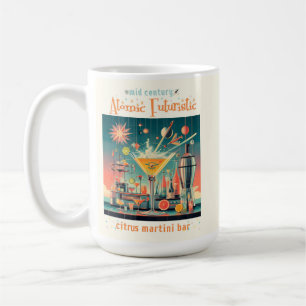Taza De Café Centro del Siglo Atómico Futurista Citrus Martini