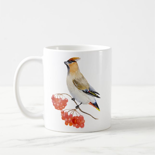 Taza De Café Cepillo de aves de la selva acuarela (Izquierda)