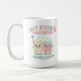 Taza De Café Cepillo de dientes y dientes de amigos 071502