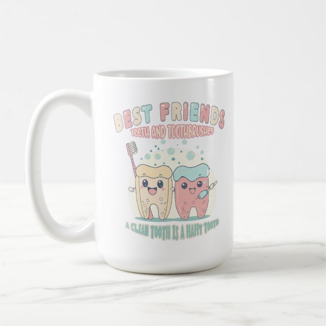 Taza De Café Cepillo de dientes y dientes de amigos 071502 (Izquierda)