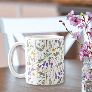 Taza De Café Ceramic Coffee Mug with Wraparound Flower Print